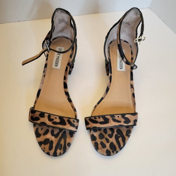 Steve Madden Leopard Print Sandals with Floral Embroidery - Picture 5 of 11